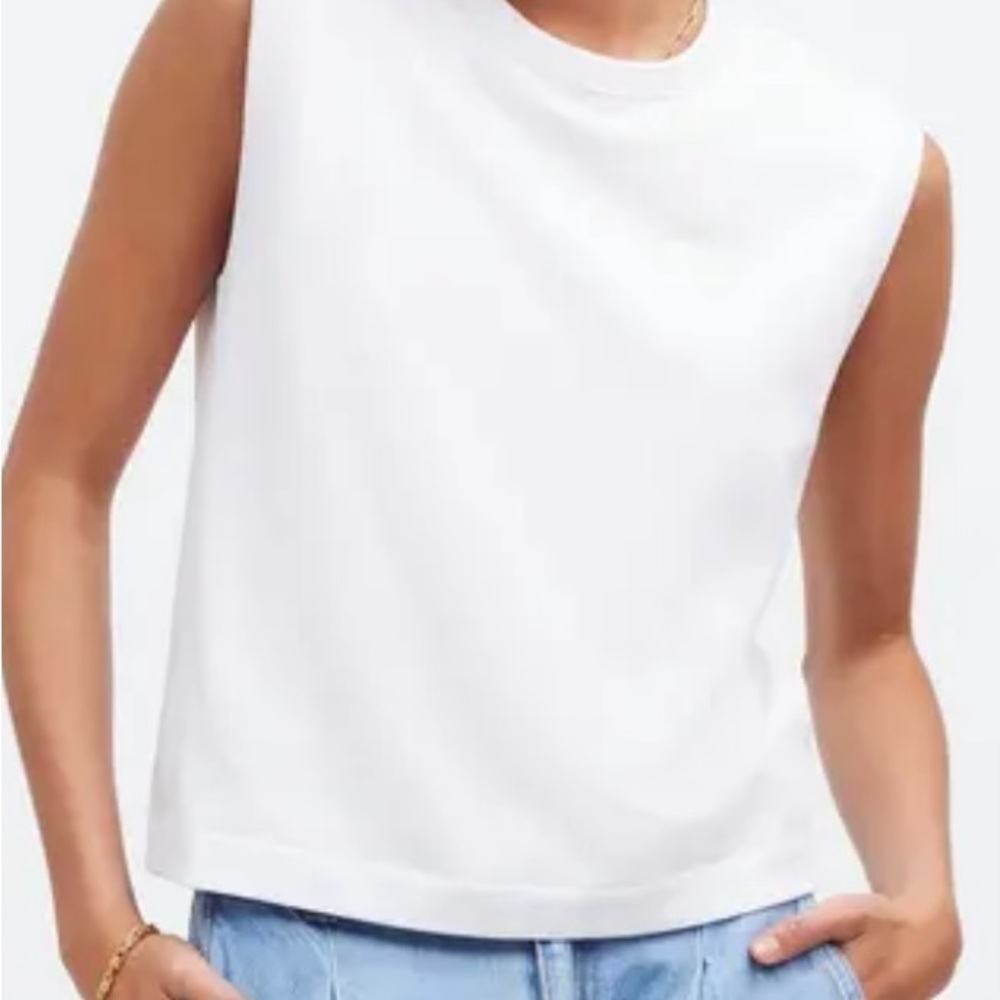 Madewell White Boxy Muscle Tee NWOT
